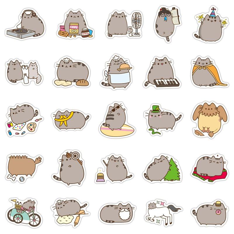 Cute Cartoon Cat Series Stickers, 100 Sheets Set Cartoon Mixed Pattern Decorative Sticker For Party DIY Craft Water Bottles Skateboard Laptop Computer, DIY Creative Toys Stickers