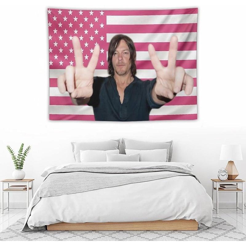 Daryl American Star Tapestry Dixon Flag Norman Tapestry Suitable for College Dormitory Cave Bedroom Living Room Office Party Decoration Fans Gift