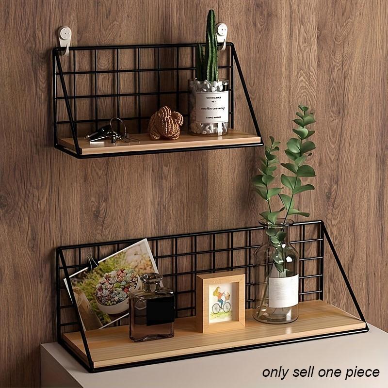 Wall Mounted Storage Rack, Self-adhesive Wall Storage Floating Shelf, Wall Shelf for Bathroom, Kitchen, Living Room & Balcony