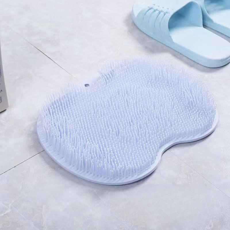 Silicone Shower Scrubber Set - Wall-Mounted Back & Foot Massage Brush With Suction Cups For Deep Exfoliation And Easy Cleaning