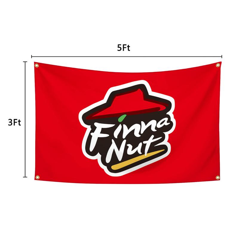 Finna Nut Banner Flag Fun Banner 3X5 Feet Home Decoration Tapestry Bedroom, Living Room, University Dormitory Decoration Available for Indoor and Outdoor Use