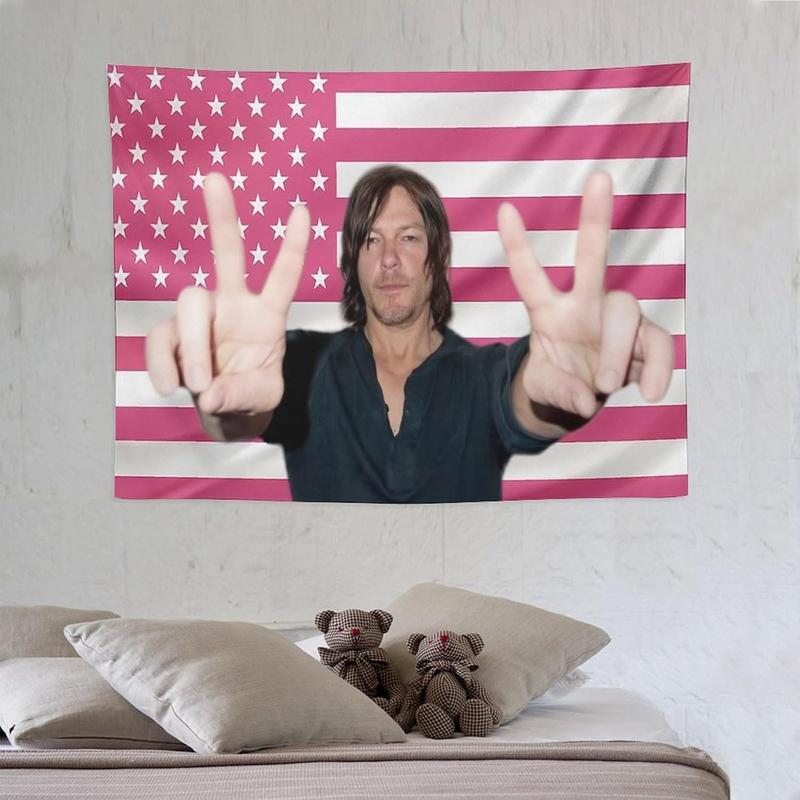 Daryl American Star Tapestry Dixon Flag Norman Tapestry Suitable for College Dormitory Cave Bedroom Living Room Office Party Decoration Fans Gift