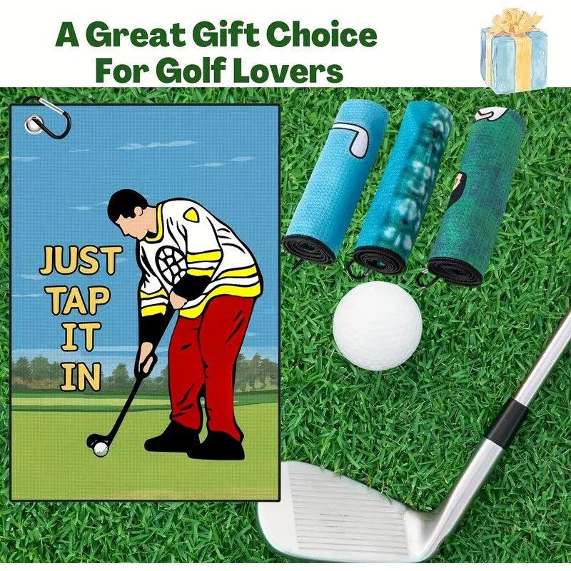 (Just tap it in) Microfiber Towel with Clip – Super Absorbent, Perfect for Golf Fans! Best Christmas, Birthday, or Anniversary Gift! Smooth Matte