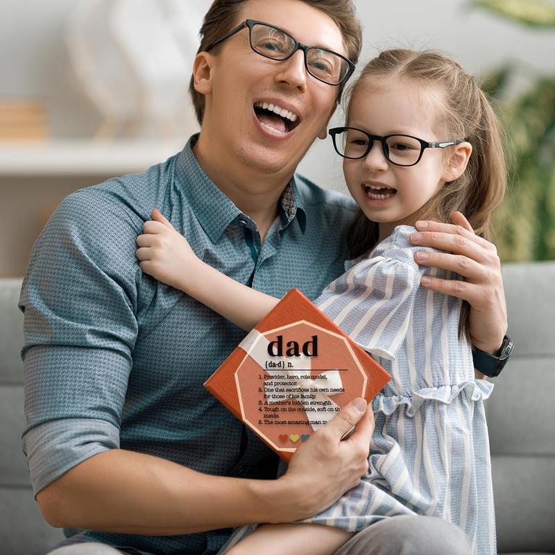 Dad Gifts from Daughter Son Wife  Dad Ever Gifts Fathers Day Birthday Christmas Gifts for Father Stepdad Bonus Dad Single Dad  Dad Daddy Dad Definition  Decorative Signs Plaques