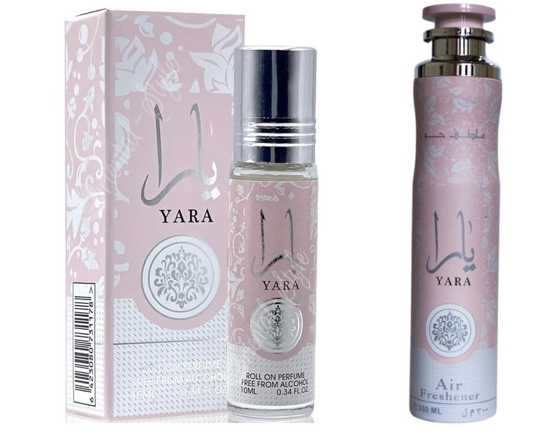 Lattafa Yara Air Freshener 300ML & Yara 10ML Roll On Oil