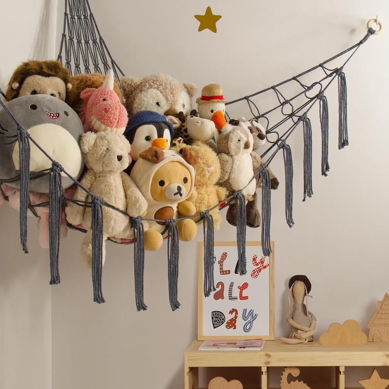 Cute Stuffed Animal Organizer - Hammock Net for Nursery, Bedroom Decoration