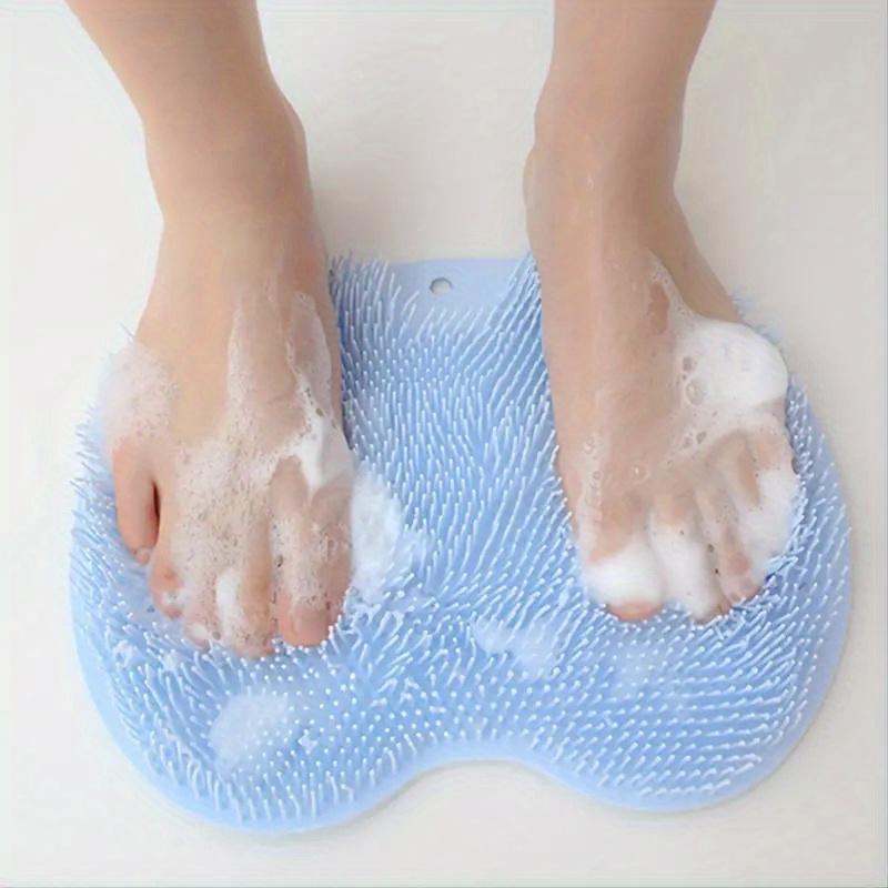 Silicone Shower Scrubber Set - Wall-Mounted Back & Foot Massage Brush With Suction Cups For Deep Exfoliation And Easy Cleaning