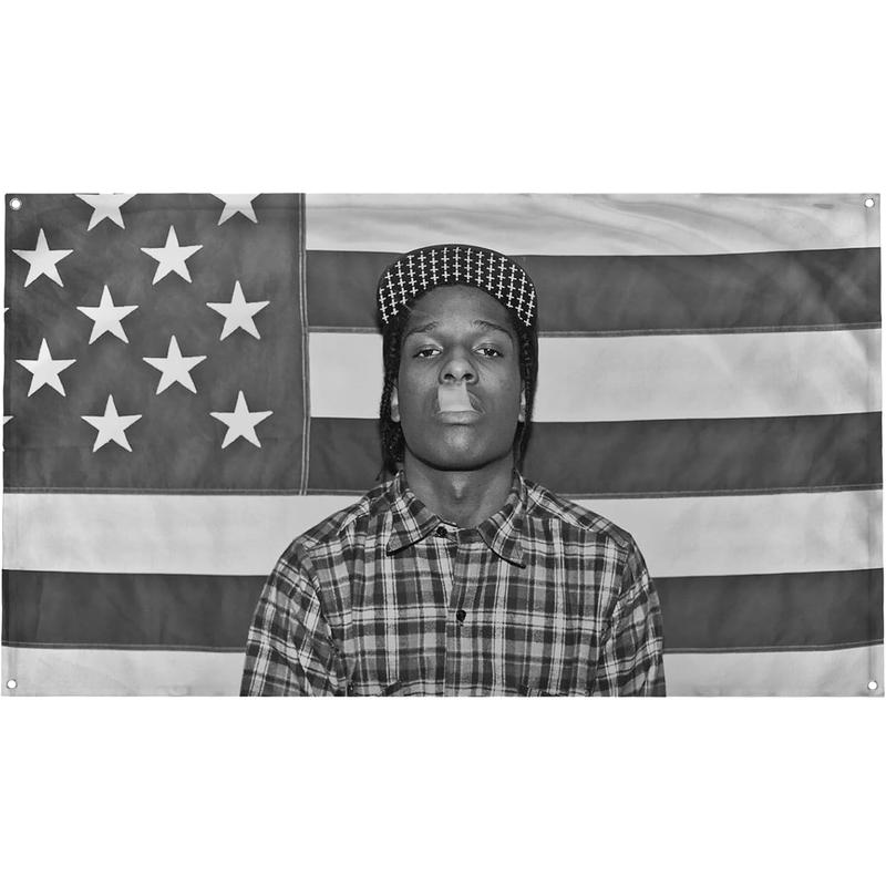 A$AP Mob Rocky American Flag Rap Rapper Tapestry Art Print Wall Hanging for Living Room Bedroom College Dorm Men Cave Decor Banner