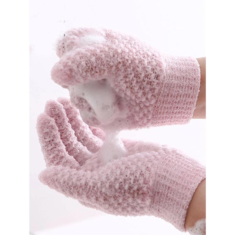 1pc Exfoliating Bath Scrub Glove With Fingers For Adults