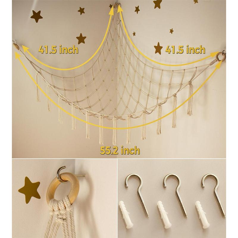 Cute Stuffed Animal Organizer - Hammock Net for Nursery, Bedroom Decoration