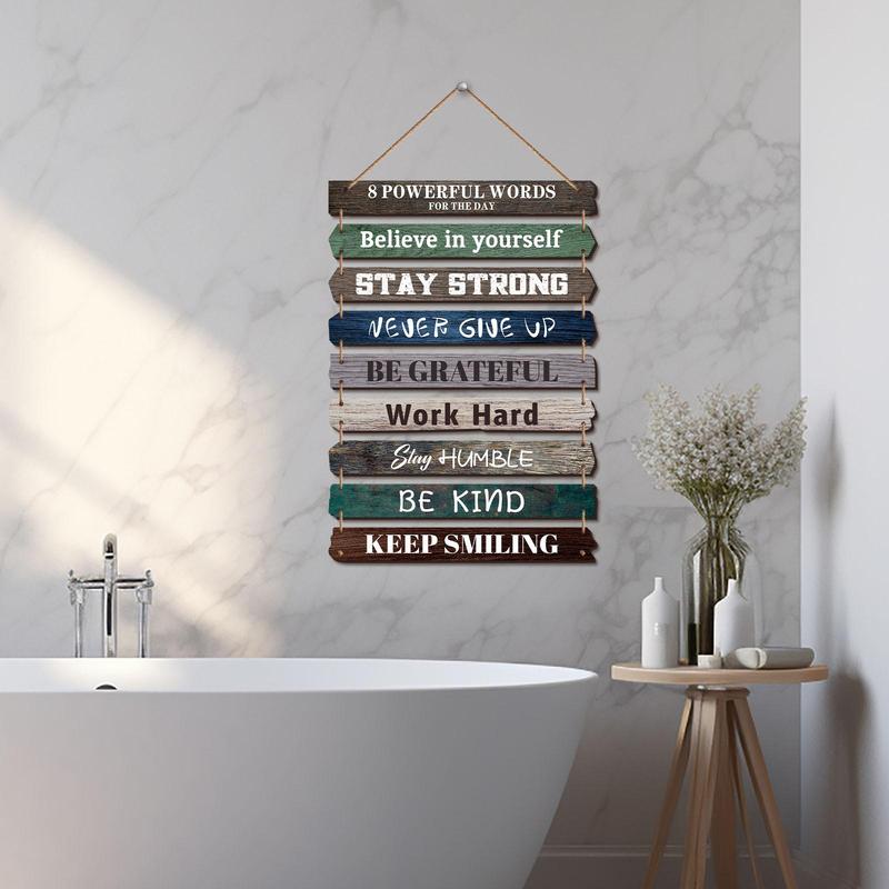 Wooden Motivational Wall Art Sign, 1 Count Inspirational Text Themed Hanging Decoration, Home Ornament for Living Room Bedroom Bathroom Classroom Gym