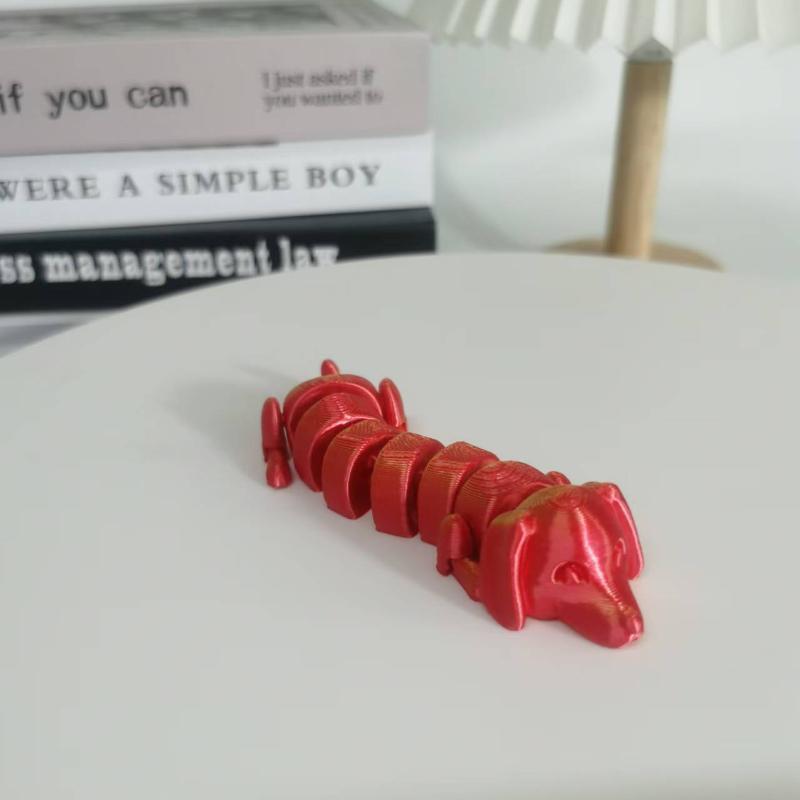 3D Printed Sausage Dog, 1 Count Creative Desktop Decoration, Small Toy, Home Decor Ornament for Living Room Bedroom Office, Party Gifts for Friend