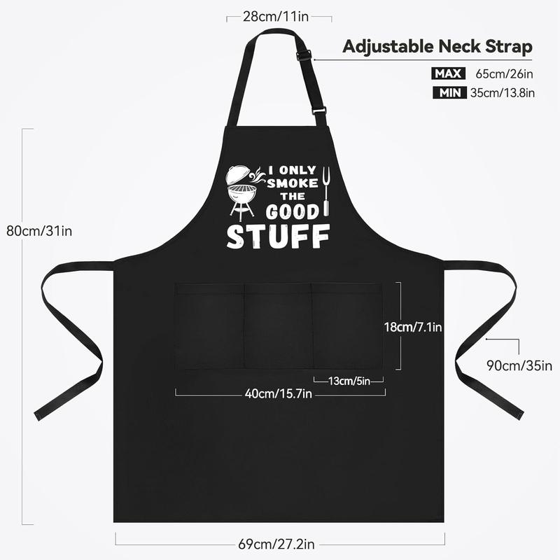 Funny Aprons for Men, Men’s Funny Chef Cooking Grilling BBQ Apron with 2 Pockets, Gifts for Christmas Father's Day Birthday