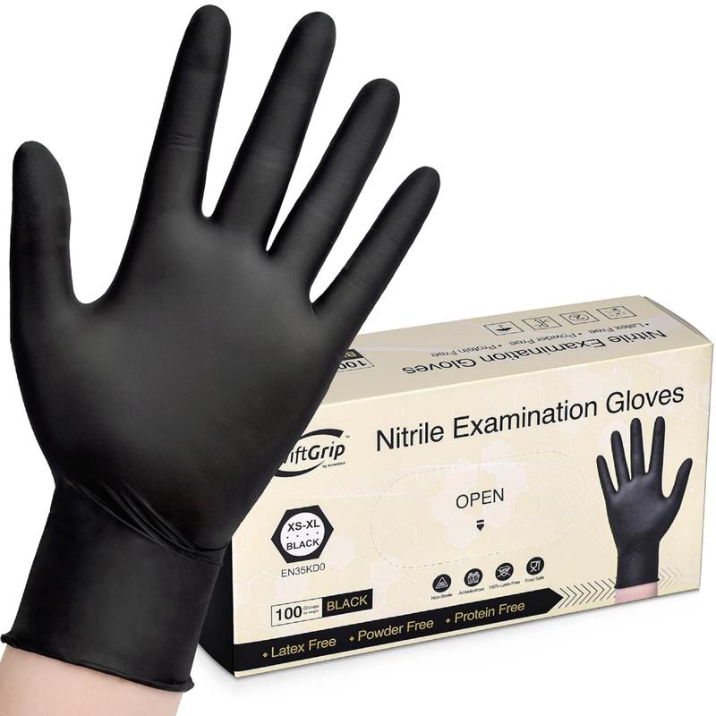 100pc SwiftGrip Disposable Nitrile Exam 3-mil Latex Free Medical Cleaning Food-Safe Gloves