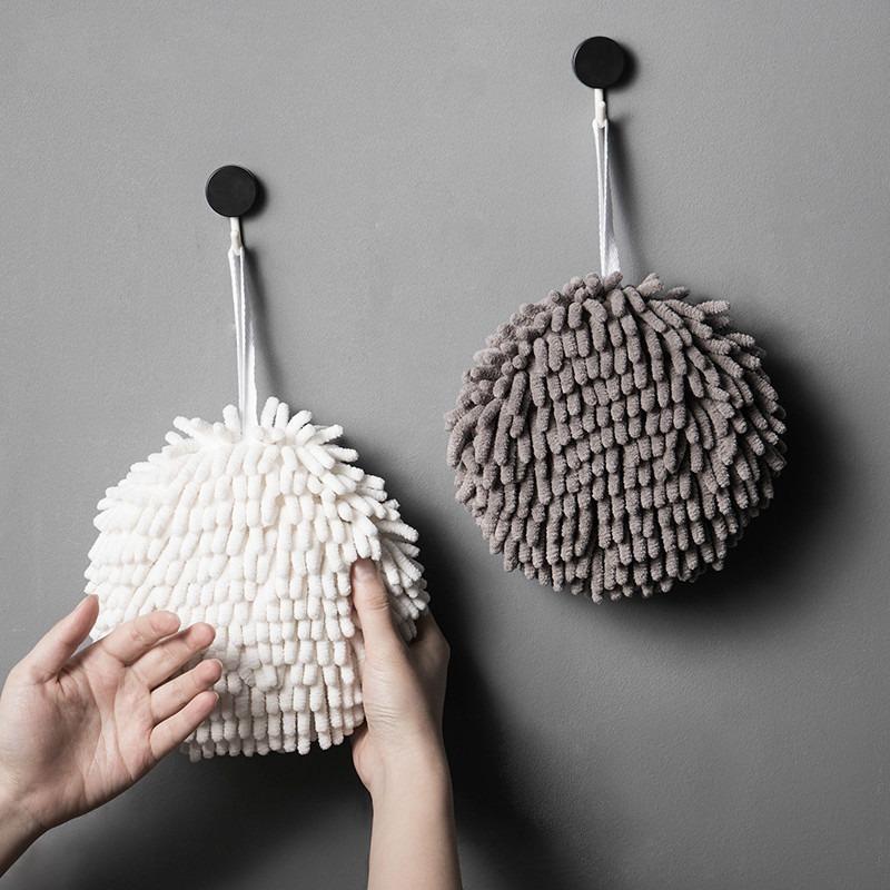 Hanging Ball Towel, 1 Count Household Kitchen Hanging Hand Towel, Soft Absorbent Hand Dry Towel For Kitchen Bathroom