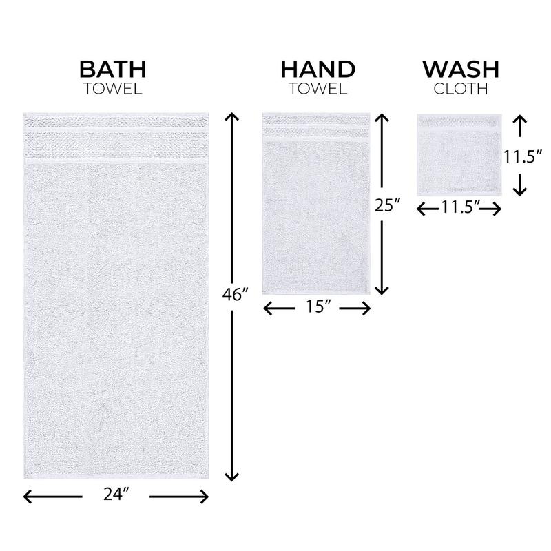 10 Piece Bath Towel Set with Upgraded Softness & Durability, White