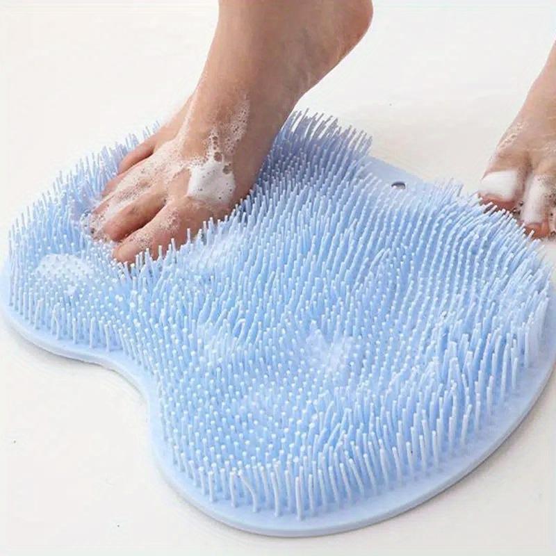 Silicone Shower Scrubber Set - Wall-Mounted Back & Foot Massage Brush With Suction Cups For Deep Exfoliation And Easy Cleaning