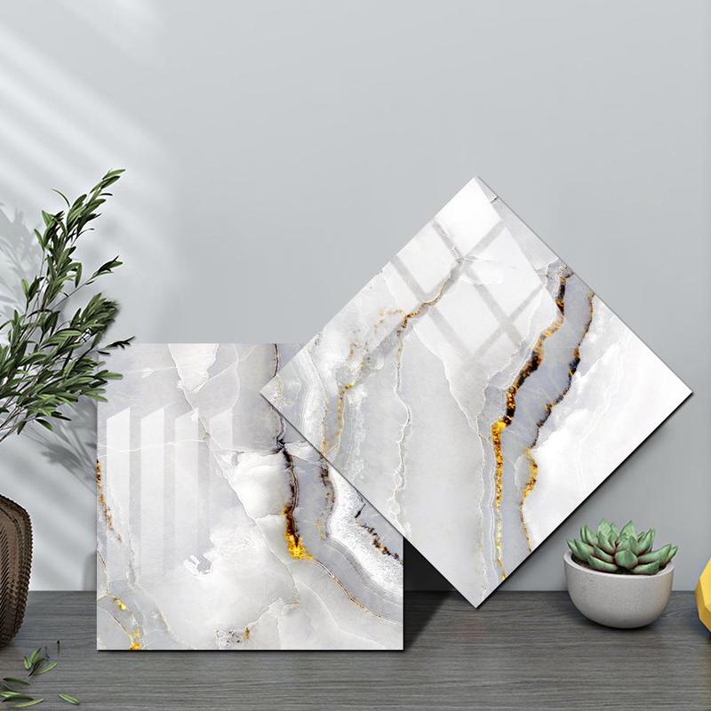 Marble Pattern Tile Sticker, Removable Waterproof Self Adhesive Tile Sticker, Snazzy Decal Tile, Decorative Tile Sticker for Kitchen, Laundry, Bathroom, Home Decor, Chill Room Accessories for Japanese Style Bathroom Tiles, Bathroom Gadgets 2024