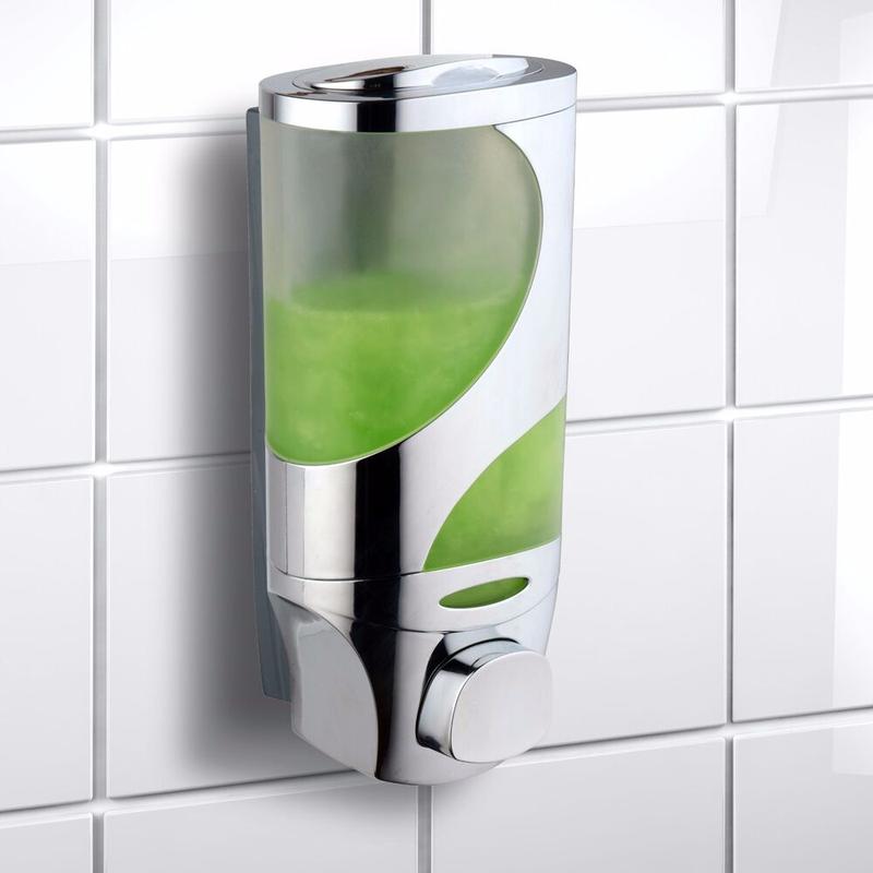 Soap Dispenser Bathroom Wall Mount Shower Shampoo Lotion Container Holder System  Plastic Boxes Installation Pump