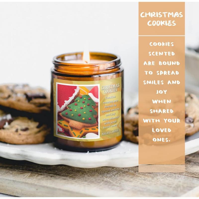 Christmas Candle Set | Scented Candle Gift Set, Christmas Tree Cookies EVE Spice, Christmas Scented Candles for Home - Christmas Candle Gift Set for Women and Men Decor Cozy