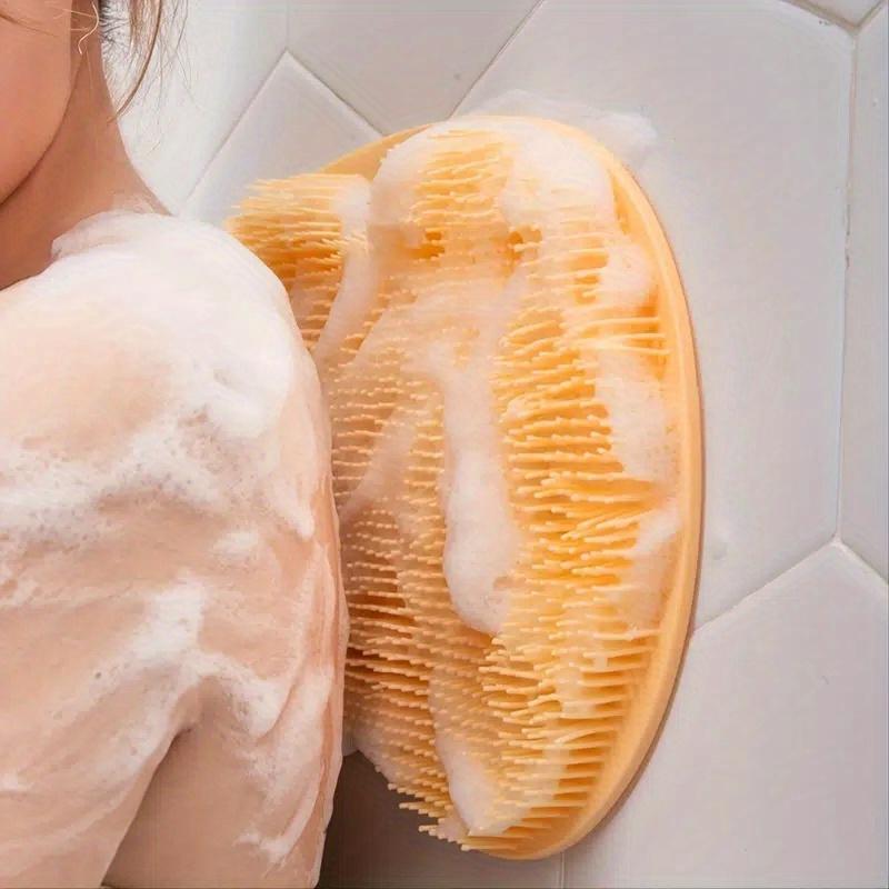 Silicone Shower Scrubber Set - Wall-Mounted Back & Foot Massage Brush With Suction Cups For Deep Exfoliation And Easy Cleaning