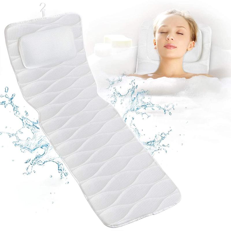 Non-slip Bathtub Pillow, 1 Count Quick Drying Bathtub Pillow with Suction Cup, Bathroom Accessories for Relaxation & Revitalization