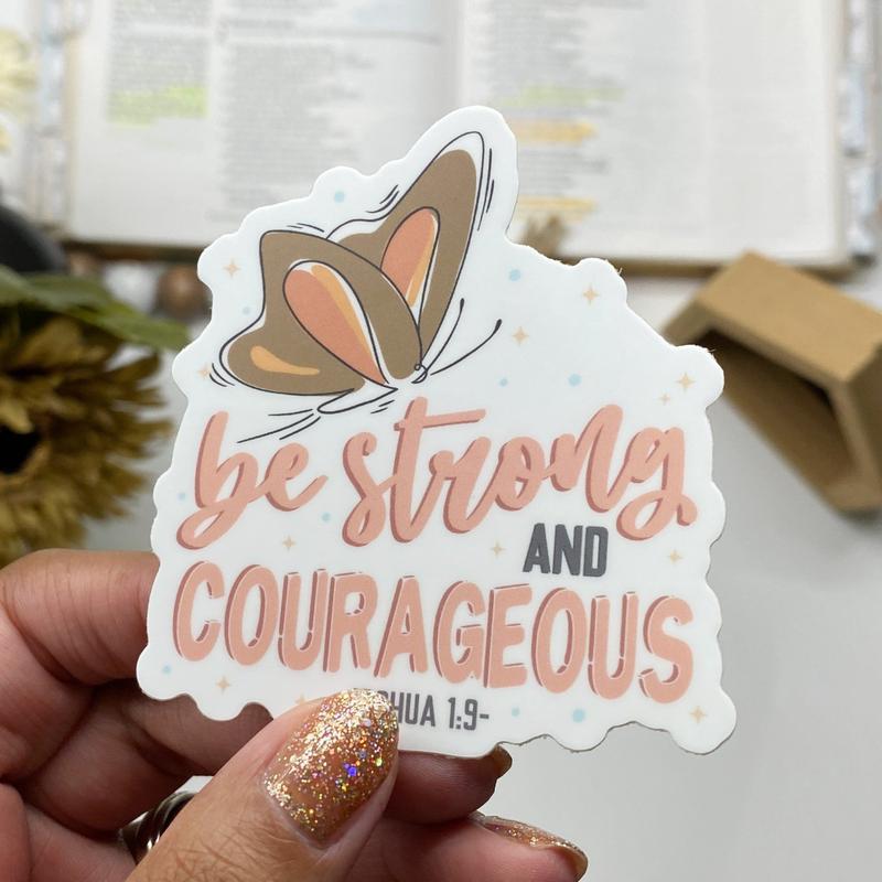 Inspirational Butterfly Bible Verse Sticker - Waterproof Vinyl (3x2.5