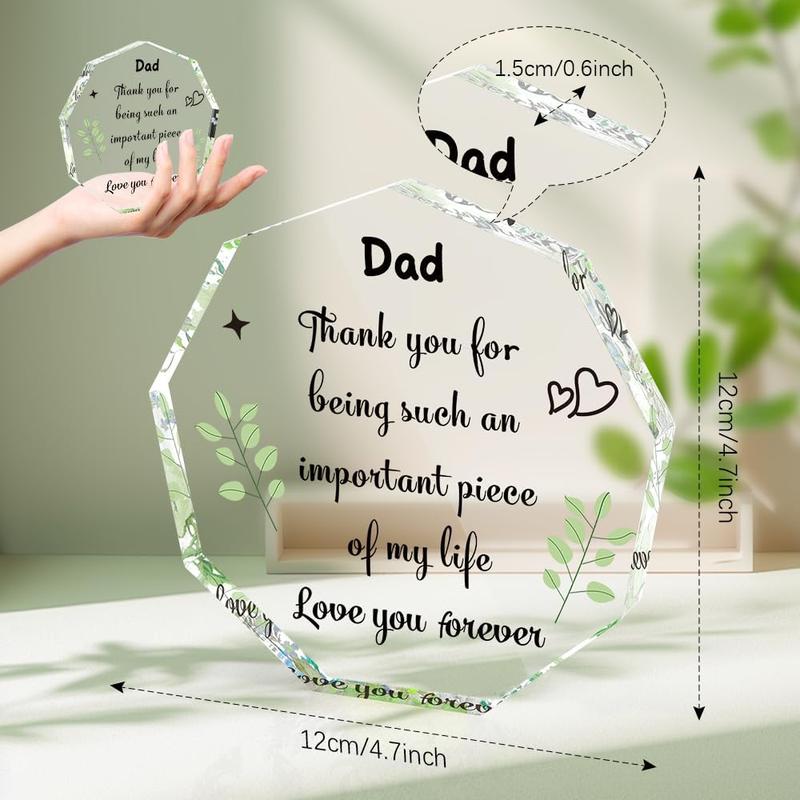 Fathers Day Dad Gifts for Dad Acrylic Fathers Day Dad Gifts from Daughter Son Wife Dad Fathers Day for Dad for Dad Gifts for Dads Birthday Gifts for Dad Birthday Gifts from Daughter Decor Ornaments Christmas Room