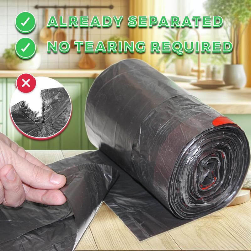 Super Strong 4 Gallon Trash Bags (100 Count), Drawstring, Black, Unscented, for Bathroom, Toilet, Home Office, and Bedroom, 15 Liters