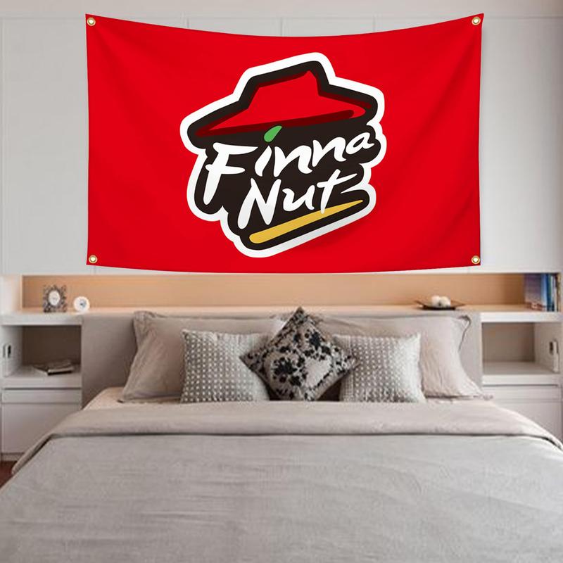 Finna Nut Banner Flag Fun Banner 3X5 Feet Home Decoration Tapestry Bedroom, Living Room, University Dormitory Decoration Available for Indoor and Outdoor Use