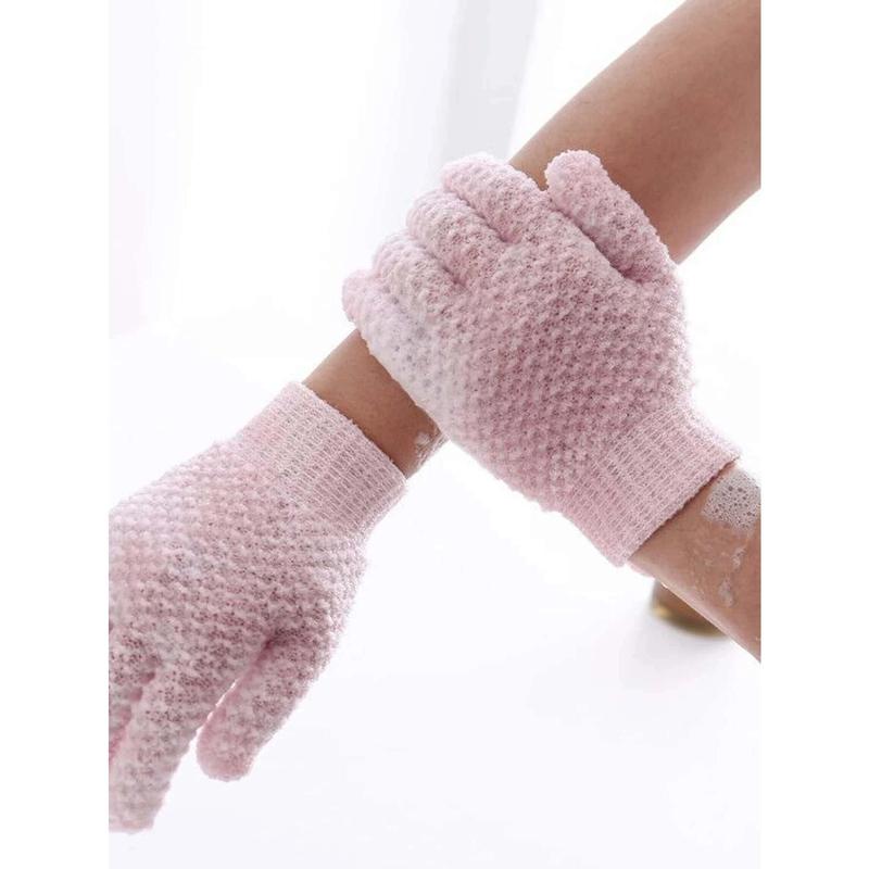 1pc Exfoliating Bath Scrub Glove With Fingers For Adults