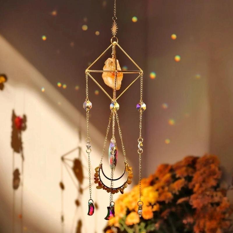 Artificial Crystal Hanging Decor, 1 Count Colorful Hanging Ornament, Hanging Decor for Home Living Room Bedroom Garden Window Wall Decoration