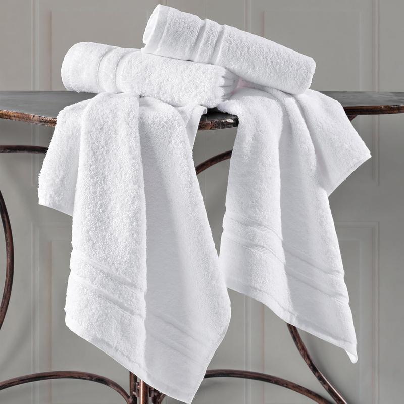 White Hand Towels for Bathroom, Set of 4, 16x29 Inch, Premium Turkish Cotton, Highly Absorbent Hotel Collection, Blissful Luxury Spa Feel, White Towels