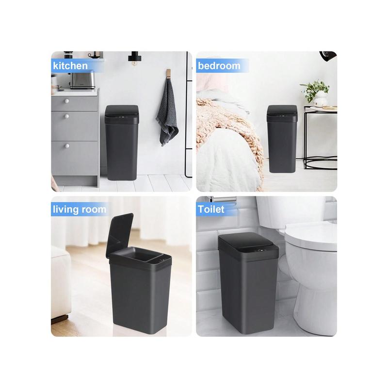 New Style 2 Pack 2.2 Gal & 4 Gal Bathroom Automatic Trash Can Touchless Motion Sensor Small Garbage Can with Lid Smart Electric Narrow Waterproof Garbage Bin for Bedroom Office Kitchen(Batteries Not Included),Kitchen,Bathroom,Home,Household Suppliers