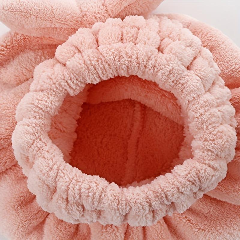 Absorbent Hair Towel, 1 Count Coral Fleece Dry Hair Shower Cap, Thickened Hair Cap For Bathroom Shower