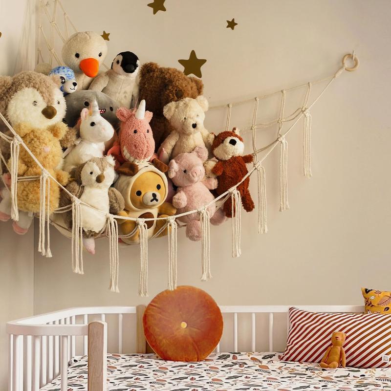 Cute Stuffed Animal Organizer - Hammock Net for Nursery, Bedroom Decoration