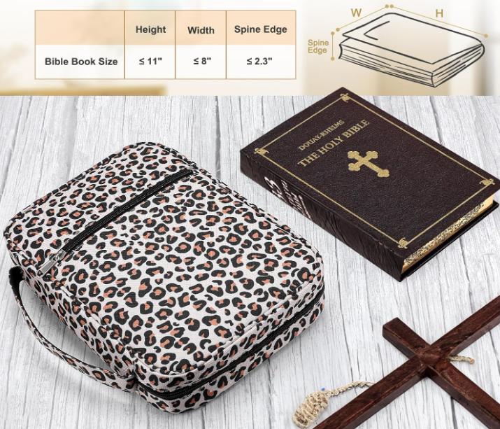 Bible Cover, Carrying Book Case Book Cover Church Bag with Handle and Zippered Pocket, Bible Protective Case w  200 PCs Bible Tabs