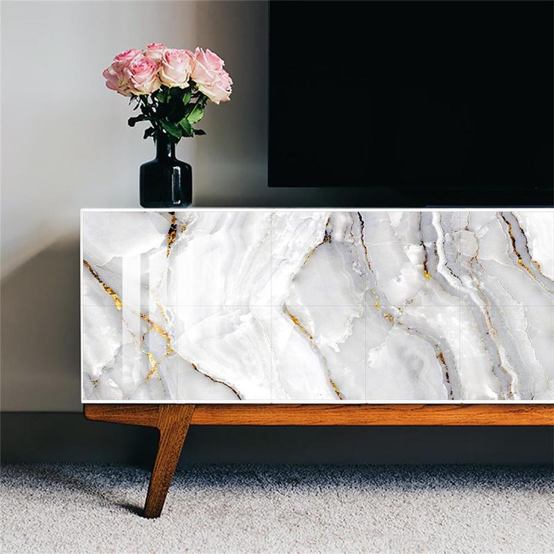 Marble Pattern Tile Sticker, Removable Waterproof Self Adhesive Tile Sticker, Snazzy Decal Tile, Decorative Tile Sticker for Kitchen, Laundry, Bathroom, Home Decor, Chill Room Accessories for Japanese Style Bathroom Tiles, Bathroom Gadgets 2024