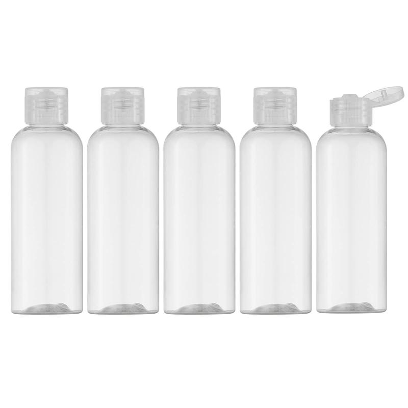 3.4 oz Travel Bottles for Toiletries, 5pcs Travel Containers for Shampoo Tsa Approved, Plastic Empty Travel Size Bottles (100ml, Clear)