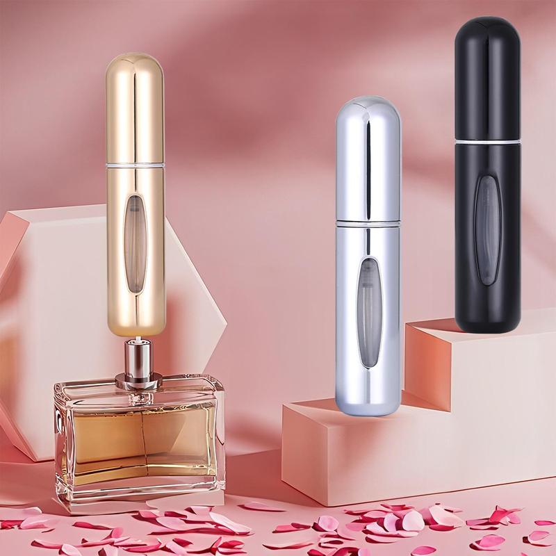 3pcs 5ml Portable Travel Perfume Bottle, Reusable Refillable Press Spray Bottle, Pocket Size Perfume Atomizer, Empty Spray Bottle Mist Spray Bottle