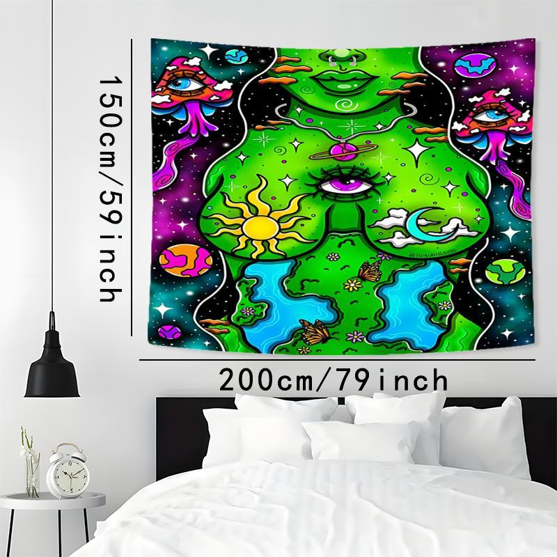 Psychedelic Nature Abstract Pattern Tapestry, Aesthetic Wall Hanging Decor, Polyester Tapestry for Bedroom Home Office Decor