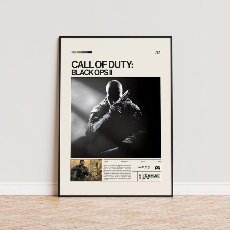 Poster Graphic Call Of Duty Black Ops Ii Minimalist For Wall Art Decor