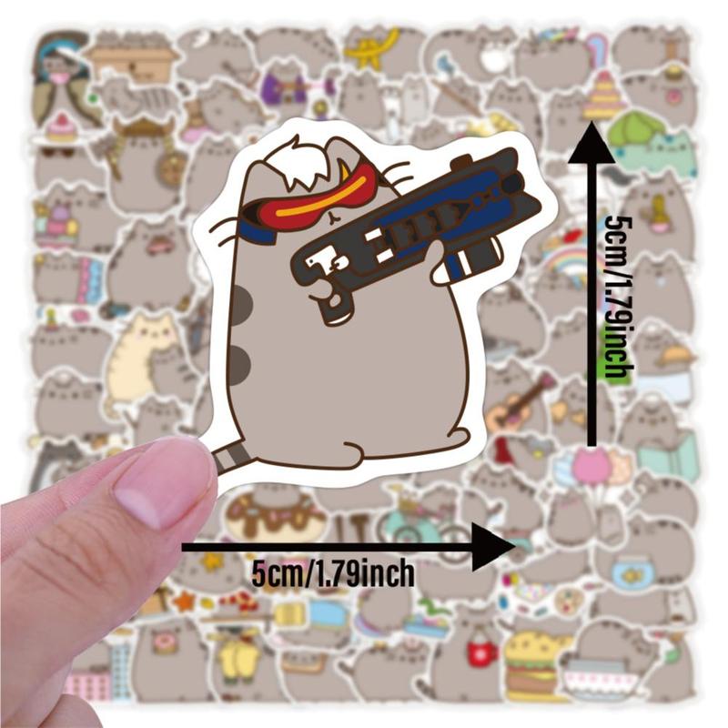 Cute Cartoon Cat Series Stickers, 100 Sheets Set Cartoon Mixed Pattern Decorative Sticker For Party DIY Craft Water Bottles Skateboard Laptop Computer, DIY Creative Toys Stickers