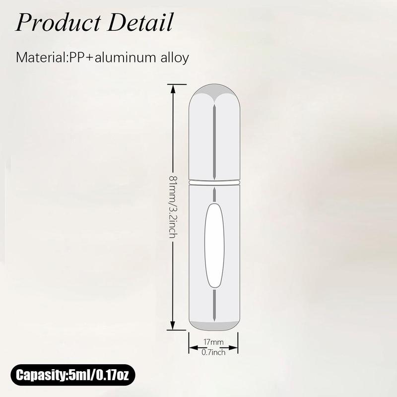 3pcs 5ml Portable Travel Perfume Bottle, Reusable Refillable Press Spray Bottle, Pocket Size Perfume Atomizer, Empty Spray Bottle Mist Spray Bottle