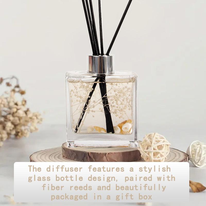 2 PCS  8 fl. oz  Air Fusion Reed Diffuser Set with Sticks, Essential Incense Oil Air Freshener for Bathroom, Office, Gym, and Bedroom Fragrance,Clean Cotton，Mandarin & Ginger，Eucalyptus & Spearmint