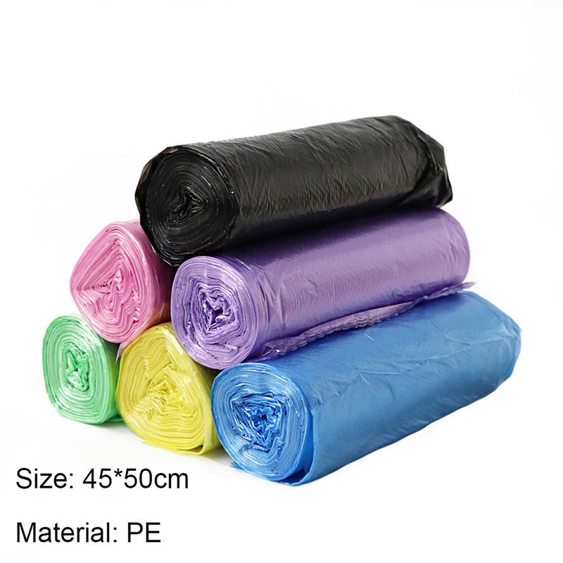 Warkul 5 Rolls Garbage Bag Thicken Multi-purpose Disposable Flat Opening Large Capacity Trash Bag for Home Kitchen Bin