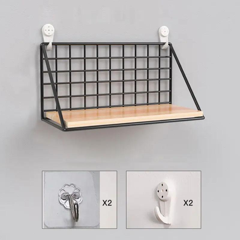 Wall Mounted Storage Rack, Self-adhesive Wall Storage Floating Shelf, Wall Shelf for Bathroom, Kitchen, Living Room & Balcony