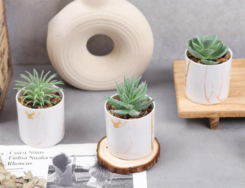 3 Packs Small Fake Plants Succulents Plants Artificial in Pots for Home Office Desk Decor for Women Decorative