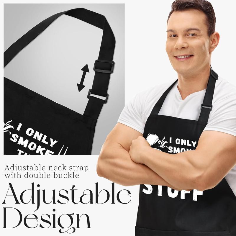 Funny Aprons for Men, Men’s Funny Chef Cooking Grilling BBQ Apron with 2 Pockets, Gifts for Christmas Father's Day Birthday