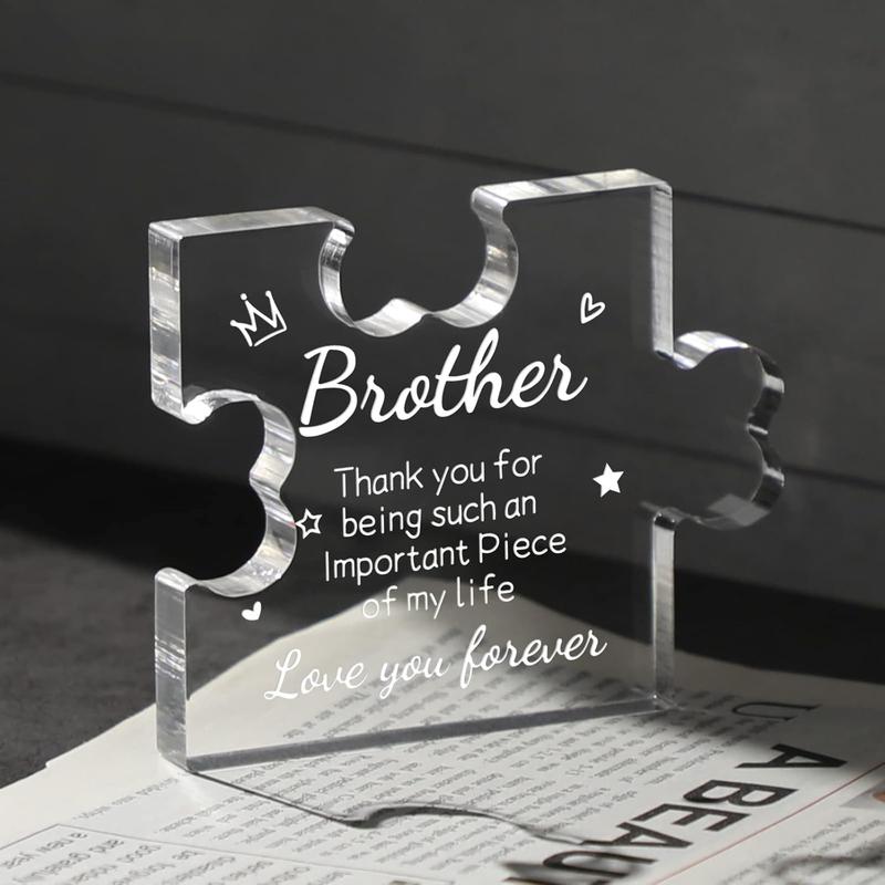 Gifts for Men Boys  Plaque - Christmas Fathers Day Birthday Gifts for Brother 3.35 x 2.76 Inch Desk Decorations - Brother Son Nephew Grandson Graduation Gifts from Sister